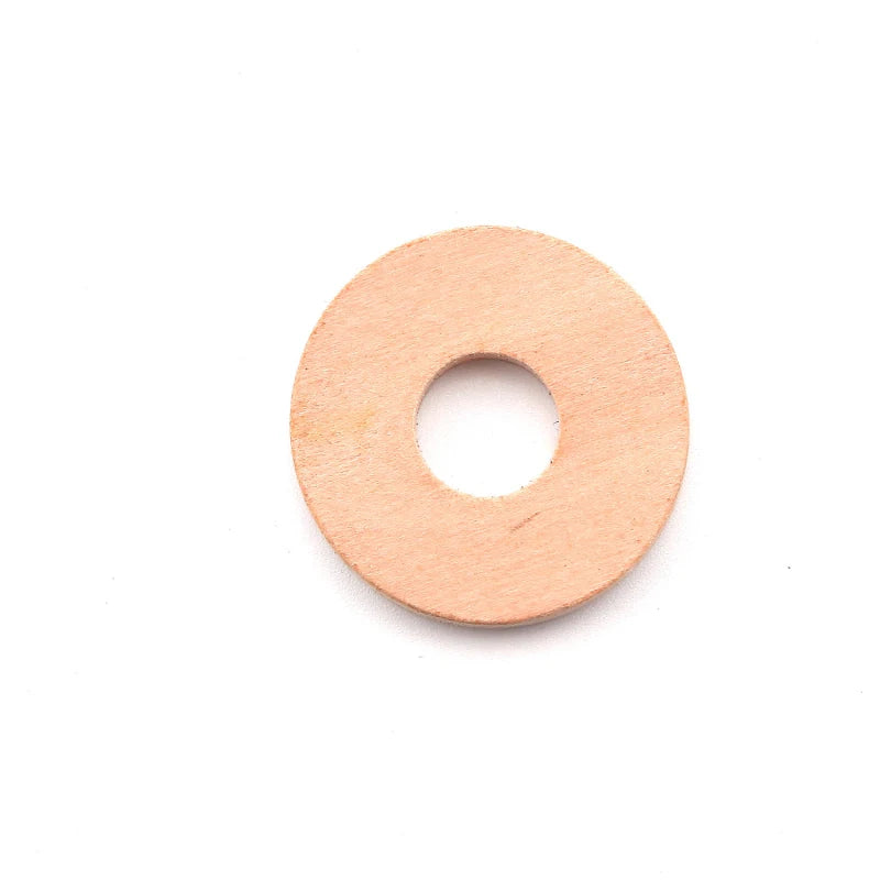 100pcs Round Hole Beads Circle Discs Flat Wooden Chips DIY Jewelry