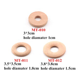 100pcs Round Hole Beads Circle Discs Flat Wooden Chips DIY Jewelry