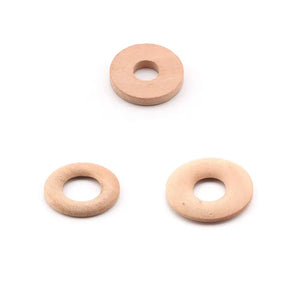 100pcs Round Hole Beads Circle Discs Flat Wooden Chips DIY Jewelry