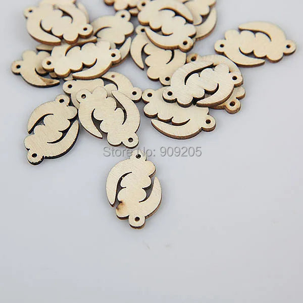 200pcs Irregular Gye Nyame Beads Adinkra Symbols Wooden Jewelry DIY