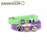 Silicone Bracelet Set w/ Cat Sunflower Paw Charm for Kids Women