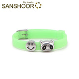 Silicone Bracelet Set w/ Cat Sunflower Paw Charm for Kids Women
