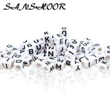 Alphabet Letter Acrylic Cube Beads For Baby Teether DIY 200Pcs
