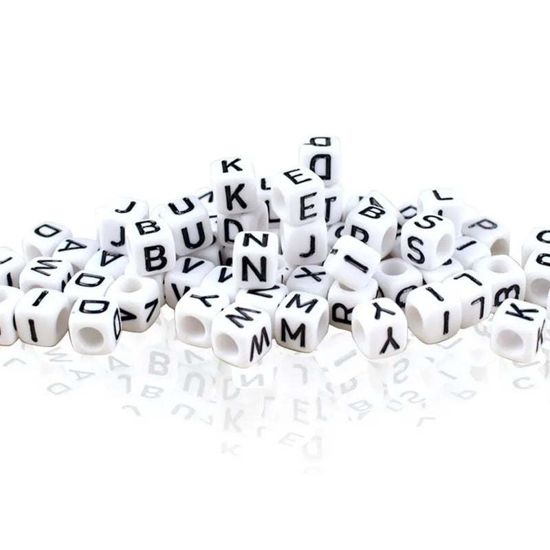 Alphabet Letter Acrylic Cube Beads For Baby Teether DIY 200Pcs