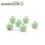 Colorful Round Wood Beads 15mm 20mm Diameter for DIY Key Chains Pendant Necklace