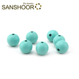 Colorful Round Wood Beads 15mm 20mm Diameter for DIY Key Chains Pendant Necklace