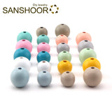 Colorful Round Wood Beads 15mm 20mm Diameter for DIY Key Chains Pendant Necklace