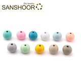 Colorful Round Wood Beads 15mm 20mm Diameter for DIY Key Chains Pendant Necklace