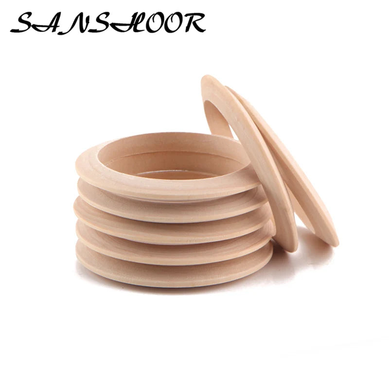 Thin Wooden Bangles Bracelets 10 Pcs