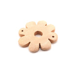 100pcs Unfinished Wood Natural Bead Flower Diy Necklace Beads Accessories