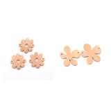 100pcs Unfinished Wood Natural Bead Flower Diy Necklace Beads Accessories