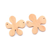 100pcs Unfinished Wood Natural Bead Flower Diy Necklace Beads Accessories