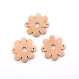 100pcs Unfinished Wood Natural Bead Flower Diy Necklace Beads Accessories
