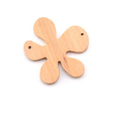 100pcs Unfinished Wood Natural Bead Flower Diy Necklace Beads Accessories
