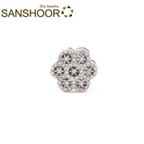 Crystal Flower Slide Charms for 10mm Leather Bracelet, Women Christmas Gift