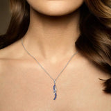 925 Sterling Silver CZ Long Pendant for Women