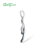 925 Sterling Silver CZ Long Pendant for Women