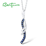925 Sterling Silver CZ Long Pendant for Women