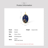 925 Silver Pendant Cubic Zirconia Owl Star Moon Enamel Jewelry