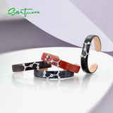 925 Silver Bangle Bracelet Adjustable Leather Scorpio Constellation