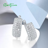 925 Silver Classic Bold Earrings, Cubic Zirconia, Latch back, Wedding Party