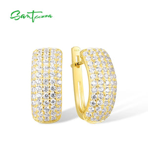 925 Silver Classic Bold Earrings, Cubic Zirconia, Latch back, Wedding Party