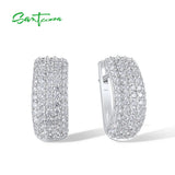 925 Silver Classic Bold Earrings, Cubic Zirconia, Latch back, Wedding Party