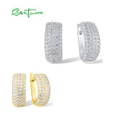 925 Silver Classic Bold Earrings, Cubic Zirconia, Latch back, Wedding Party
