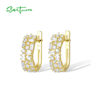 925 Silver CZ Earrings Classic Fine Jewelry