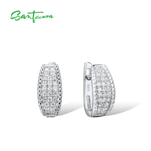 925 Silver CZ Stud Earrings Party Jewelry