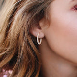 925 Silver Hoop Earrings White/Blue CZ Black/Green Spinel Lab Created Ruby