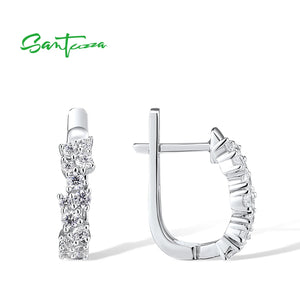 925 Silver CZ Wedding Earrings Delicate Jewelry