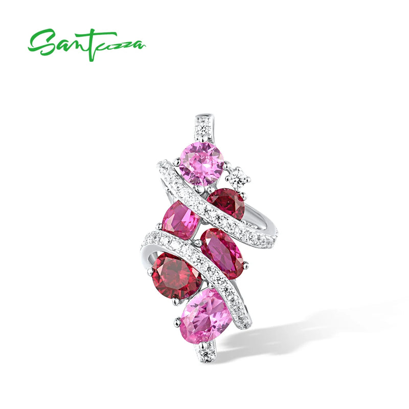 925 Silver Pendant Lab Pink Sapphire Ruby CZ Sweet Wedding Jewelry