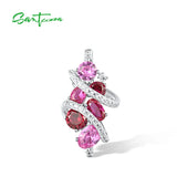 925 Silver Pendant Lab Pink Sapphire Ruby CZ Sweet Wedding Jewelry