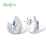 925 Silver Stud Earrings Sparkling Spinel CZ Daily Wear Fine Jewelry