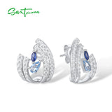 925 Silver Stud Earrings Sparkling Spinel CZ Daily Wear Fine Jewelry