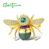 925 Sterling Silver Bee Insect Brooch Fine Jewelry