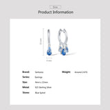 925 Sterling Silver Spinel Pear Hoop Dangling Earrings for Women