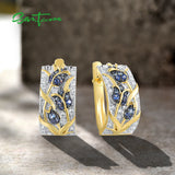 925 Silver Earrings CZ Tulip Plated Classic Jewelry