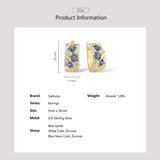 925 Silver Earrings CZ Tulip Plated Classic Jewelry