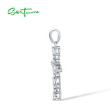 925 Silver CZ Cross Pendant Women's Fine Jewelry