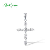 925 Silver CZ Cross Pendant Women's Fine Jewelry
