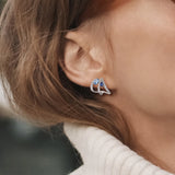 925 Silver Stud Earrings Spinel CZ Fine Jewelry