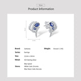 925 Silver Stud Earrings Sparkling Spinel CZ Fine Jewelry