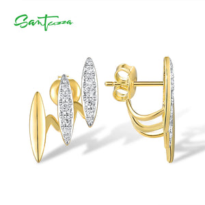 925 Silver CZ Stud Earrings Fine Jewelry