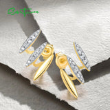 925 Silver CZ Stud Earrings Fine Jewelry