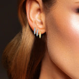 925 Silver CZ Stud Earrings Fine Jewelry