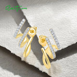 925 Silver Stud Earrings CZ Fine Party Jewelry