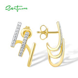 925 Silver Stud Earrings CZ Fine Party Jewelry