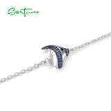 925 Silver Bracelet Sparkling CZ Lovely Fish Adjustable Jewelry